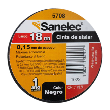 Cinta Sanelec de Aislar Negra Grande