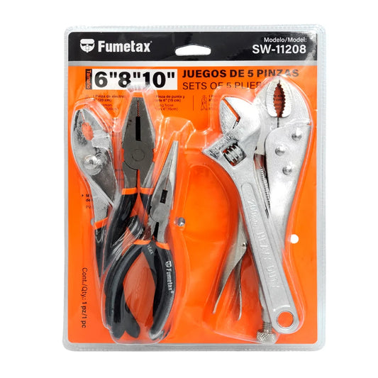 PINZA FUMETAX JGO 5PZ 6, 8 Y 10