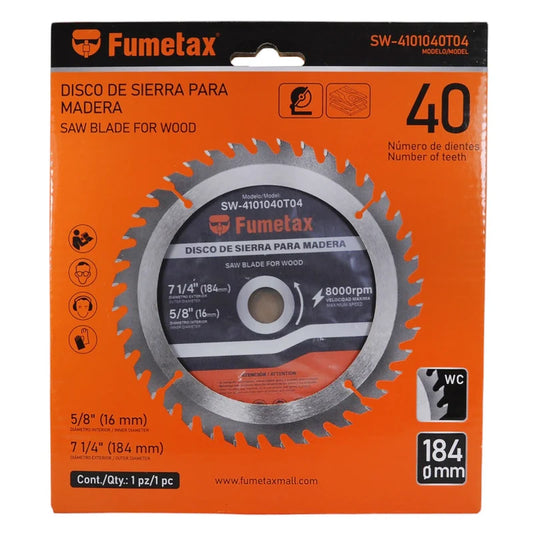 DISCO FUMETAX DE SIERRA 7 1/4 40 DIENTES