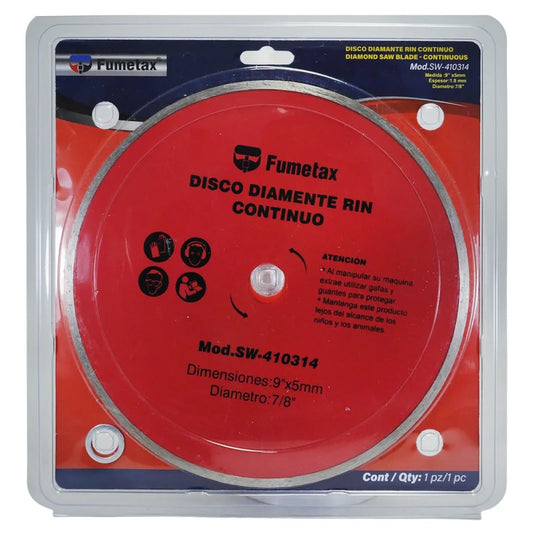DISCO FUMETAX DE DIAMANTE 9'' RIN CONTINUO