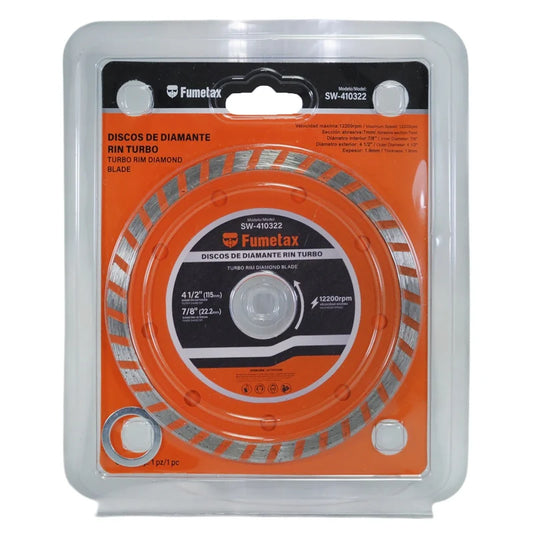 DISCO FUMETAX DE DIAMANTE 4 1/2 RIN TURBO