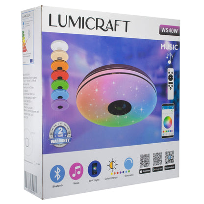 PLAFON LUMICRAFT INTELIGENTE 40W LED RGB CON BOCINA
