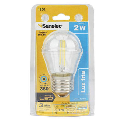 Foco Sanelec led 2w filamento luz fría