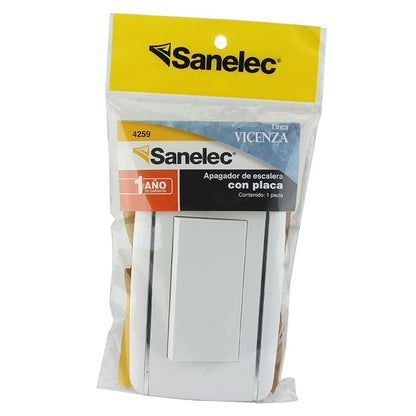 Placa Sanelec vicenza con apagador de escalera