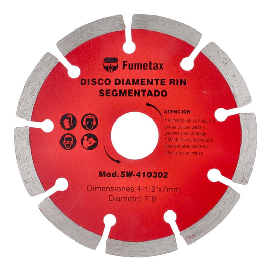 DISCO FUMETAX DE DIAMANTE 4 1/2 RIN SEGMENTADO