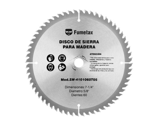 DISCO FUMETAX DE SIERRA 7 1/4 60 DIENTES